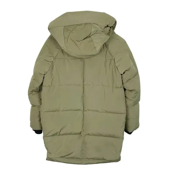 OROLAY Women's XS Thickened Down  Hooded Coat Army Green Orange Lining - Picture 3 of 13